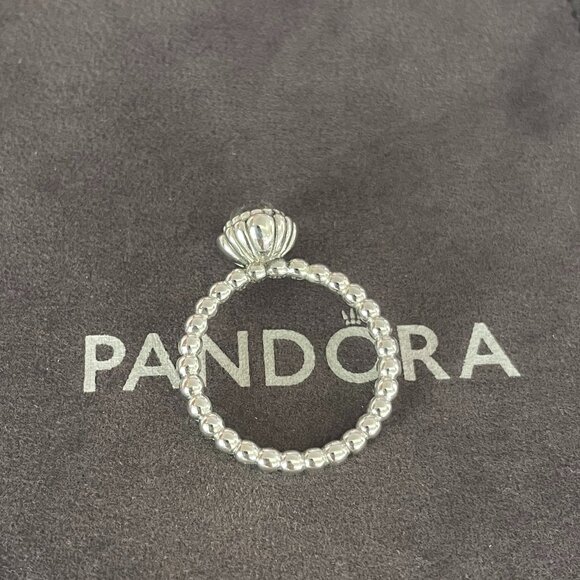 Pandora April Milky White Birthstone Ring - Picture 2 of 5